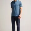 Ted Baker Mid-Blue Allard Jacquard Polo Shirt