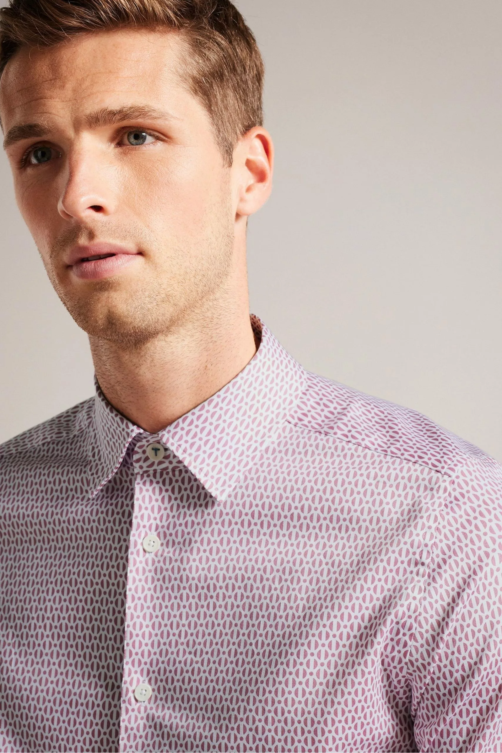 Ted Baker Pink Conifur Long Sleeve Circle Geo Printed Shirt - Image 3