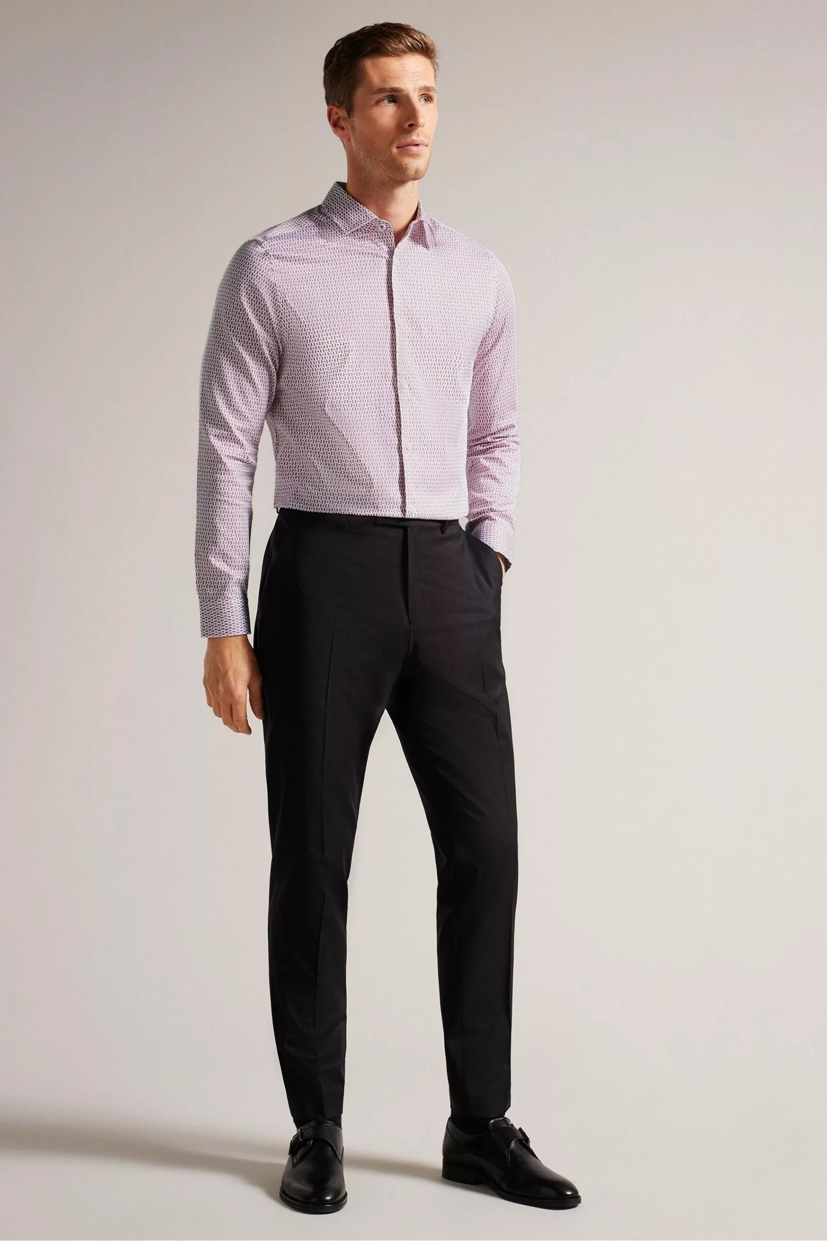 Ted Baker Pink Conifur Long Sleeve Circle Geo Printed Shirt - Image 4