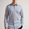 Ted Baker Blue Conifur Long Sleeve Circle Geo Printed Shirt