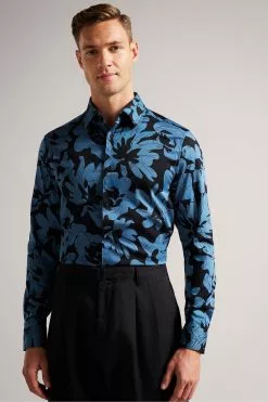 Ted Baker Blue Altlo Floral Print Shirt