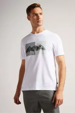 Ted Baker Rewild Short Sleeve Regular Printed White T-Shirt
