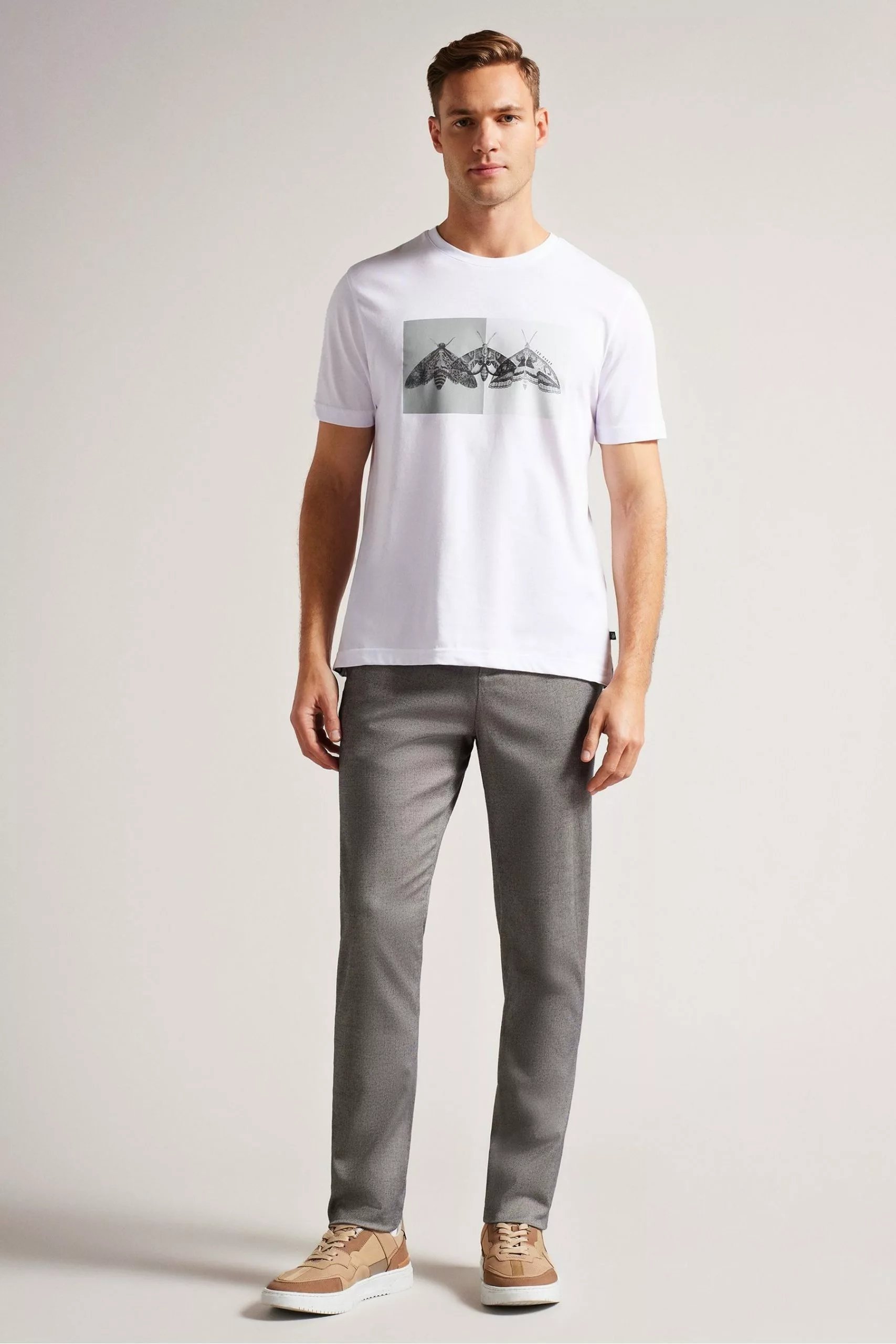 Ted Baker Rewild Short Sleeve Regular Printed White T-Shirt - Image 3