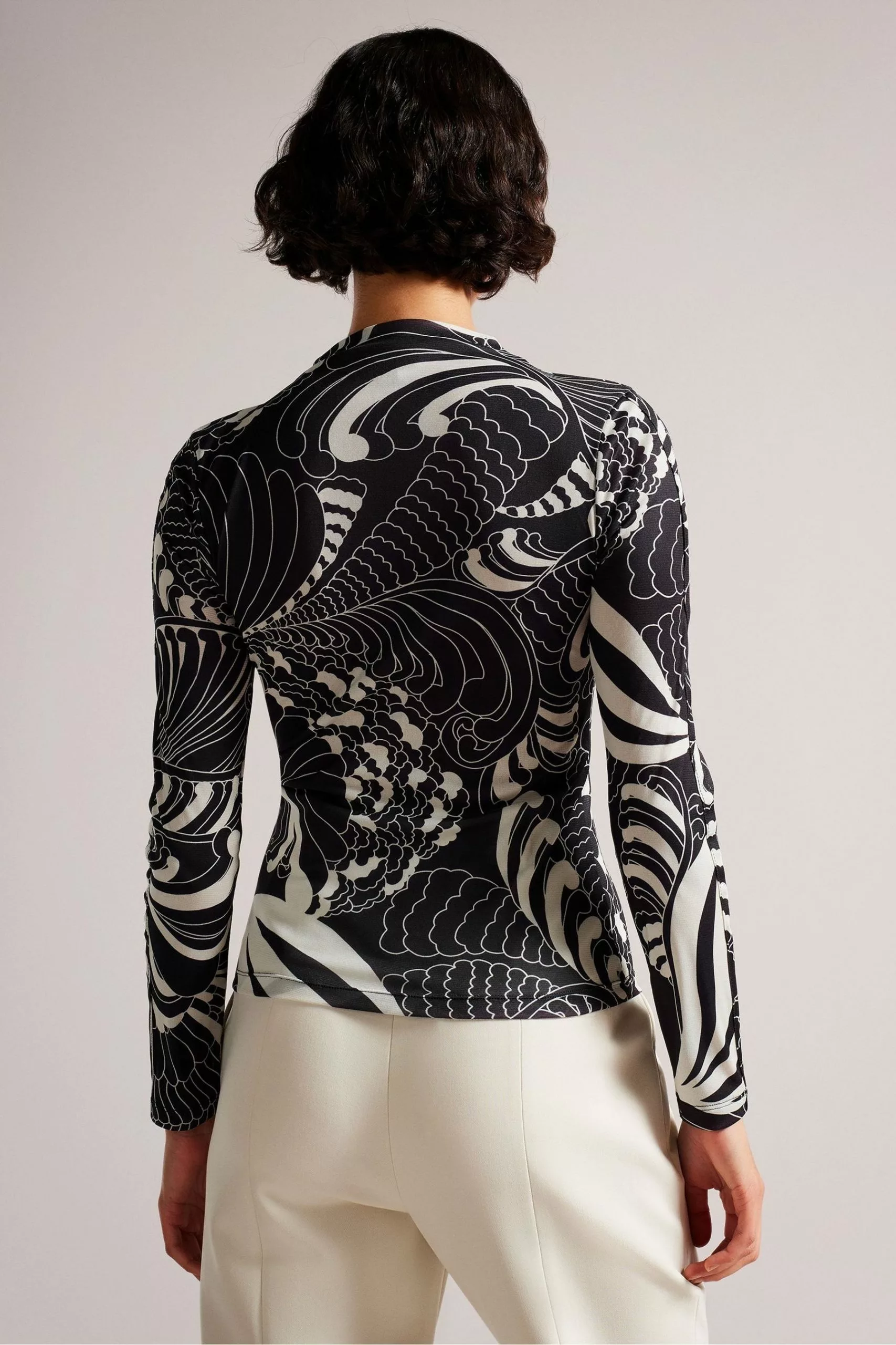 Ted Baker Black Emberr Grown On Neck Skinny Top - Image 2