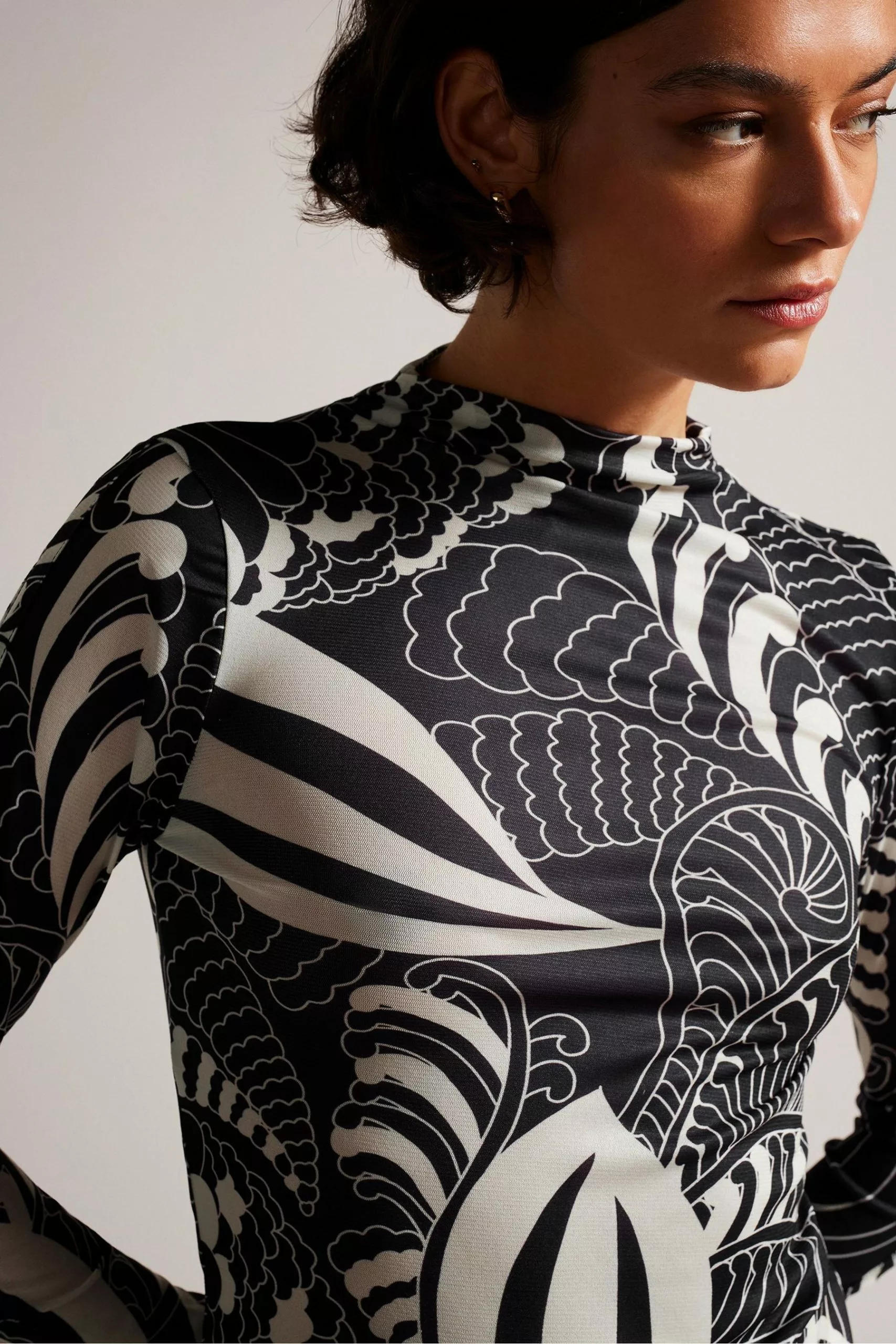 Ted Baker Black Emberr Grown On Neck Skinny Top - Image 4