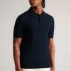 Ted Baker Imago Blue Short Sleeve Regular Knitted Polo Shirt