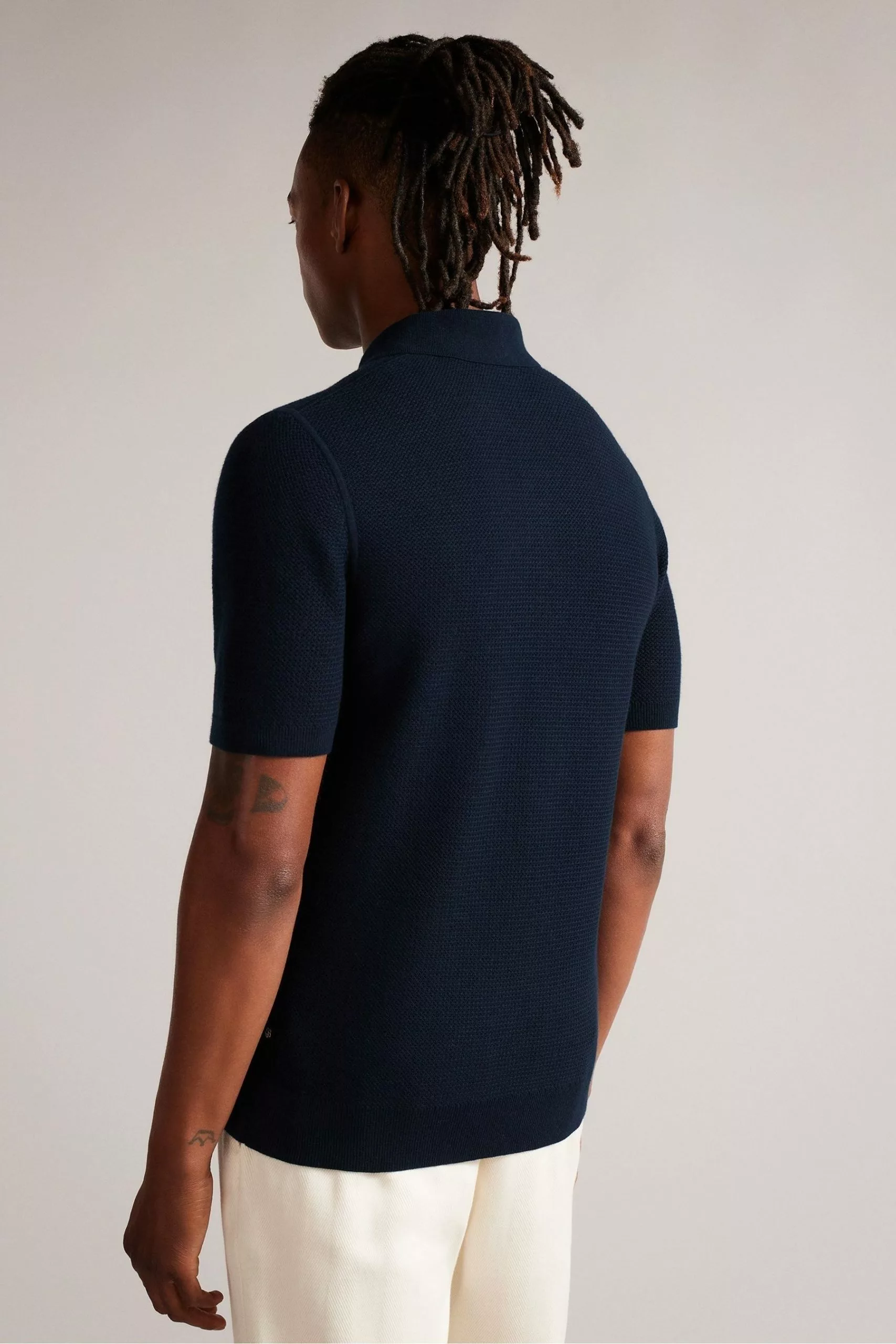 Ted Baker Imago Blue Short Sleeve Regular Knitted Polo Shirt - Image 2