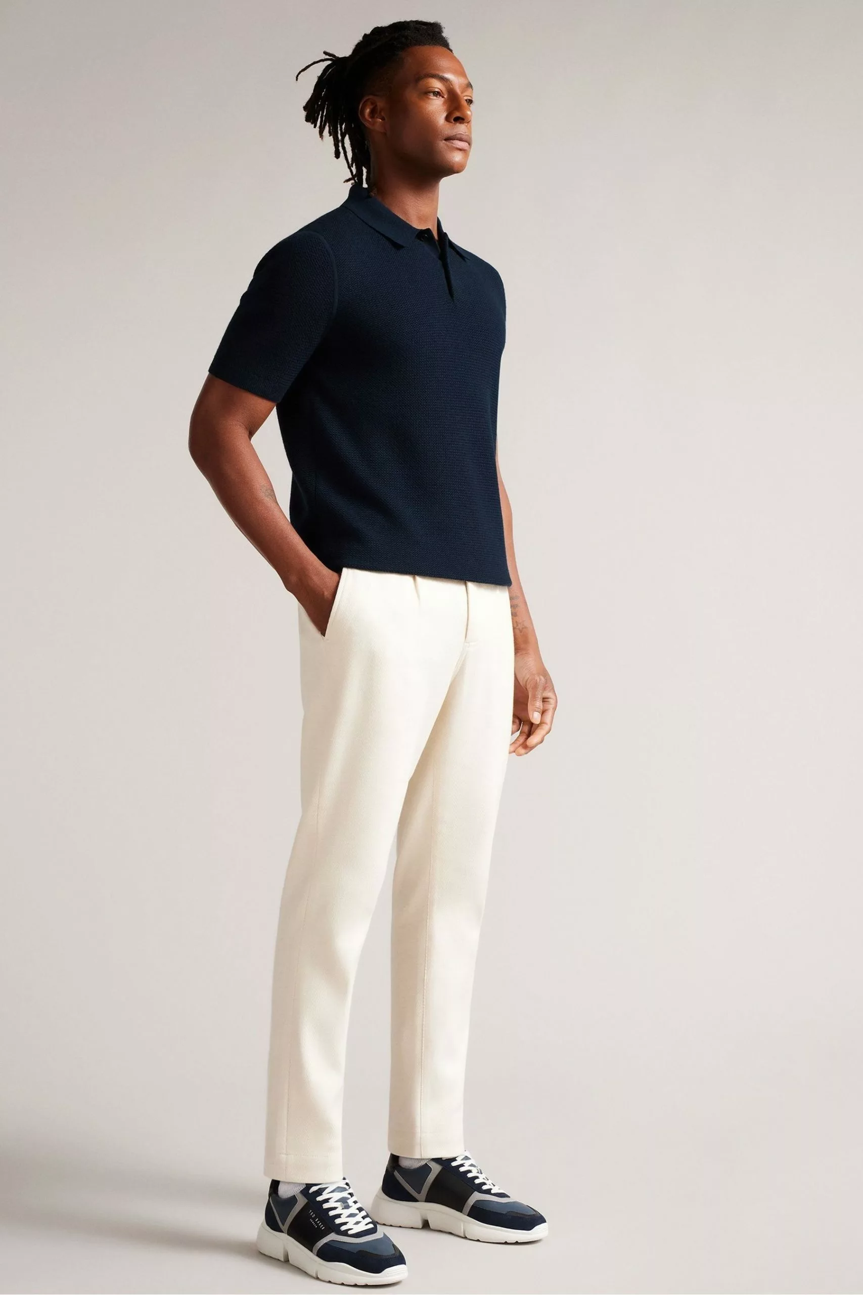 Ted Baker Imago Blue Short Sleeve Regular Knitted Polo Shirt - Image 3