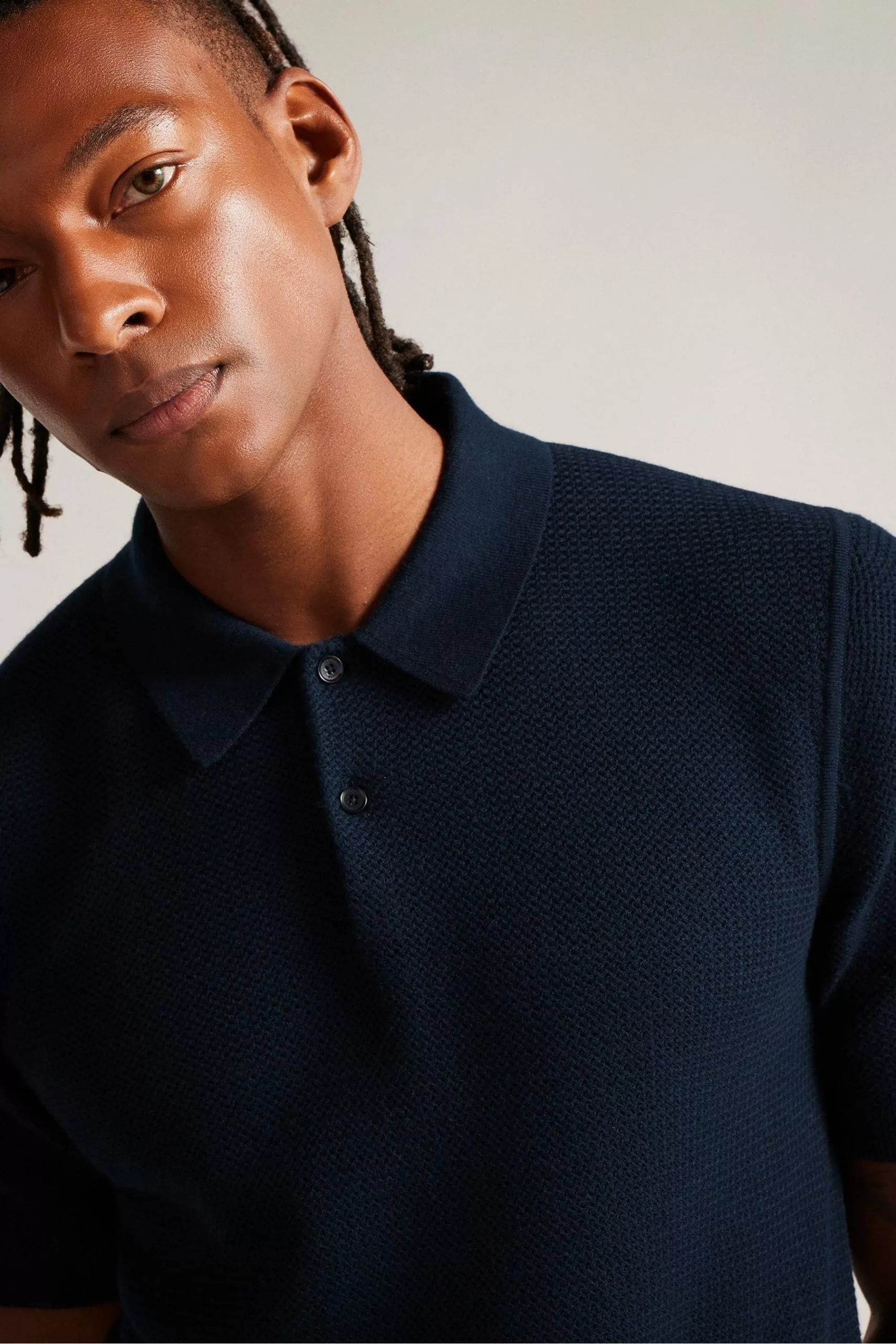 Ted Baker Imago Blue Short Sleeve Regular Knitted Polo Shirt - Image 4