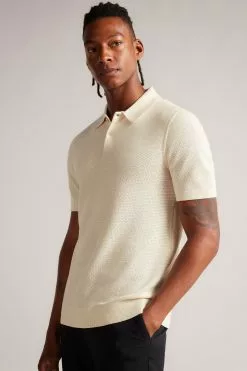 Ted Baker Imago Natural Regular Knitted Polo Shirt