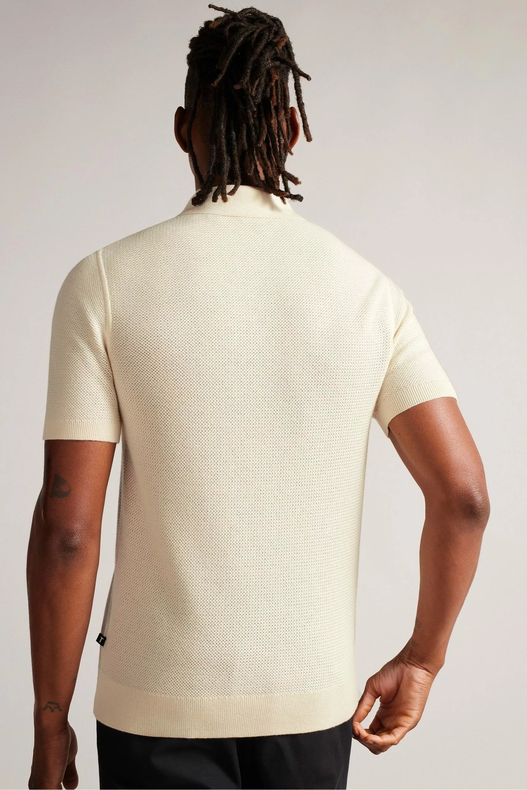Ted Baker Imago Natural Regular Knitted Polo Shirt - Image 2
