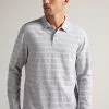 Ted Baker Grey Penine Long Sleeved Regular Fit Polo Shirt