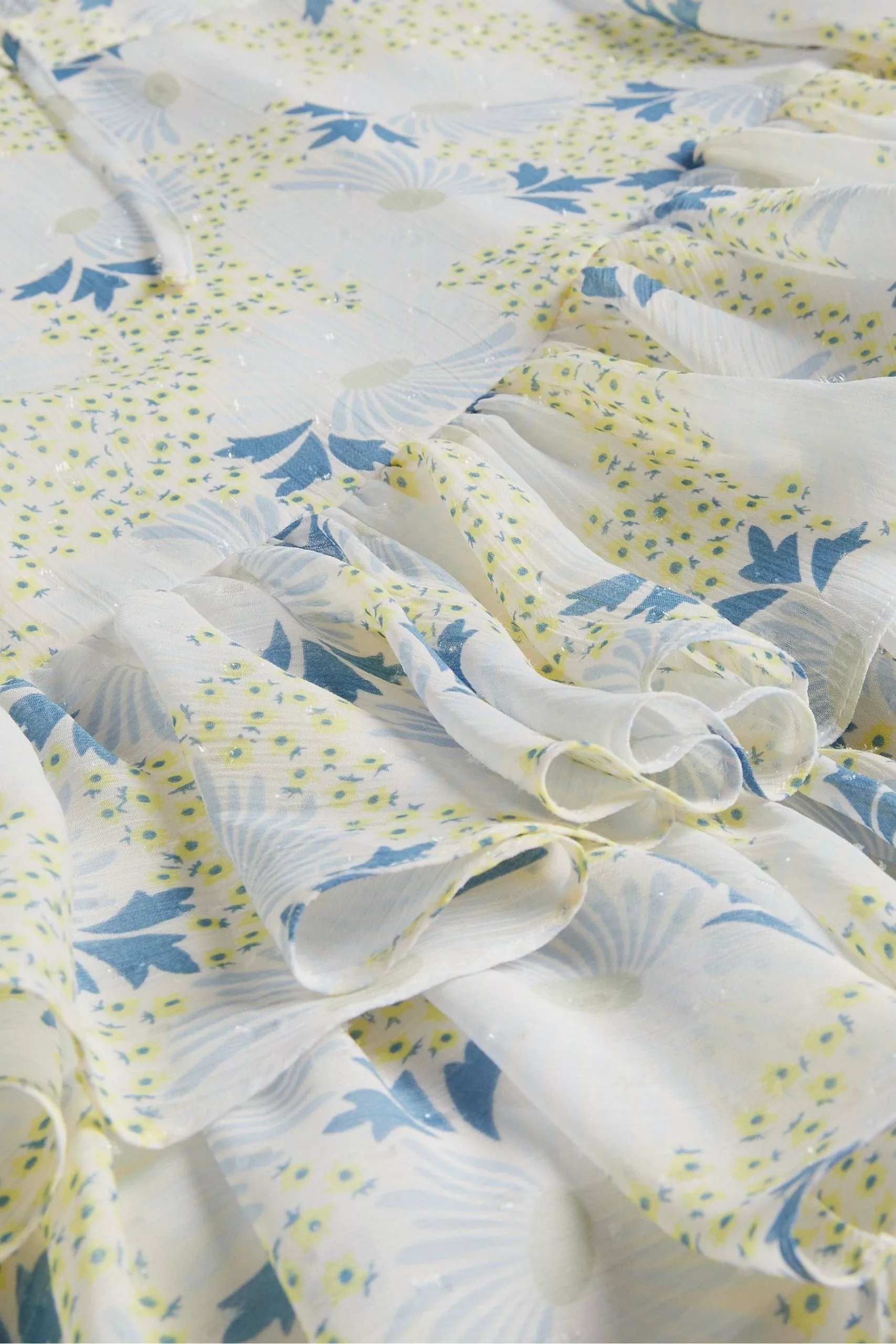 Ted Baker Sky Blue Suziiee Waisted Asymmetric Ruffles Mini Dress - Image 5