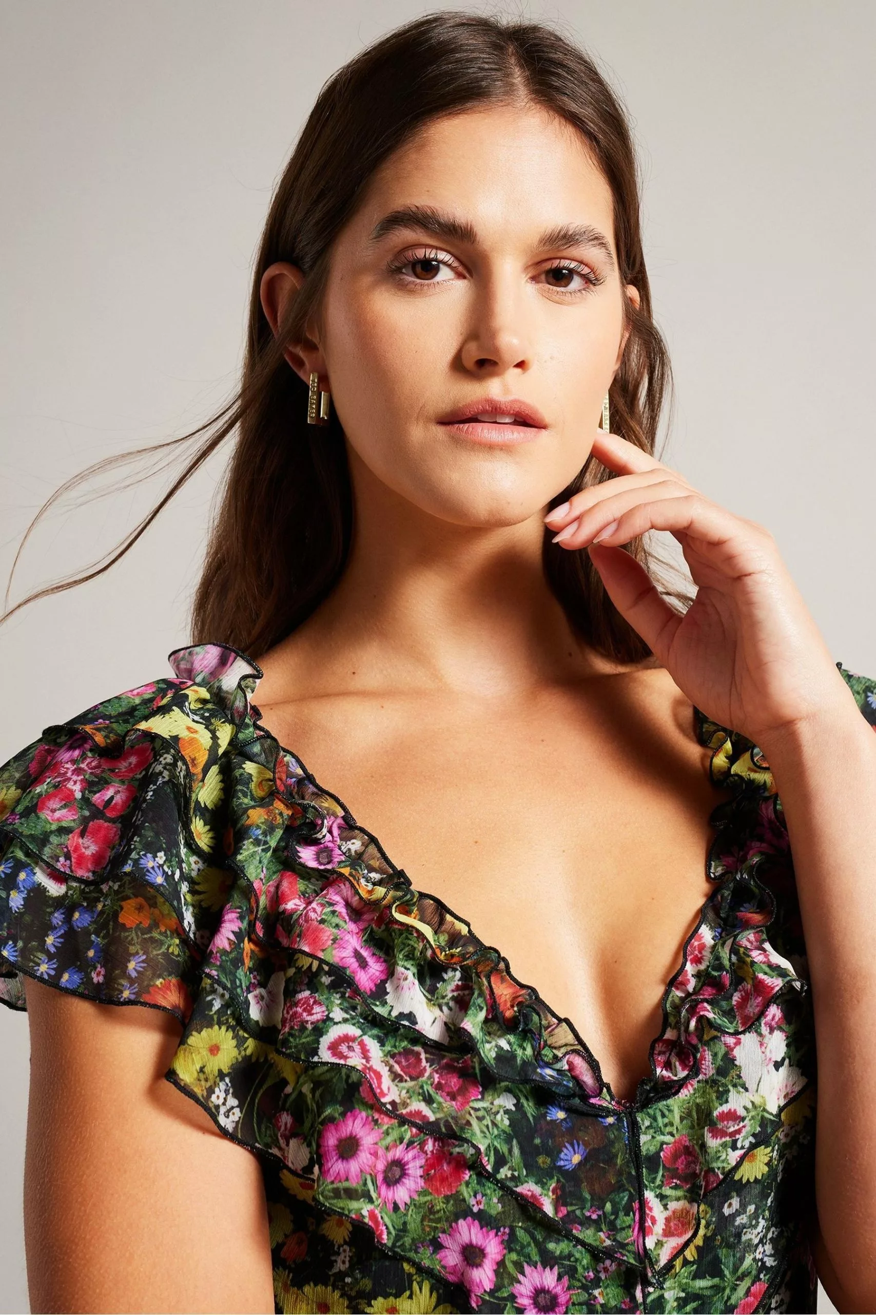 Ted Baker Adiie Black Frilled Sleeveless Maxi Dress With Tie Waist - Image 4