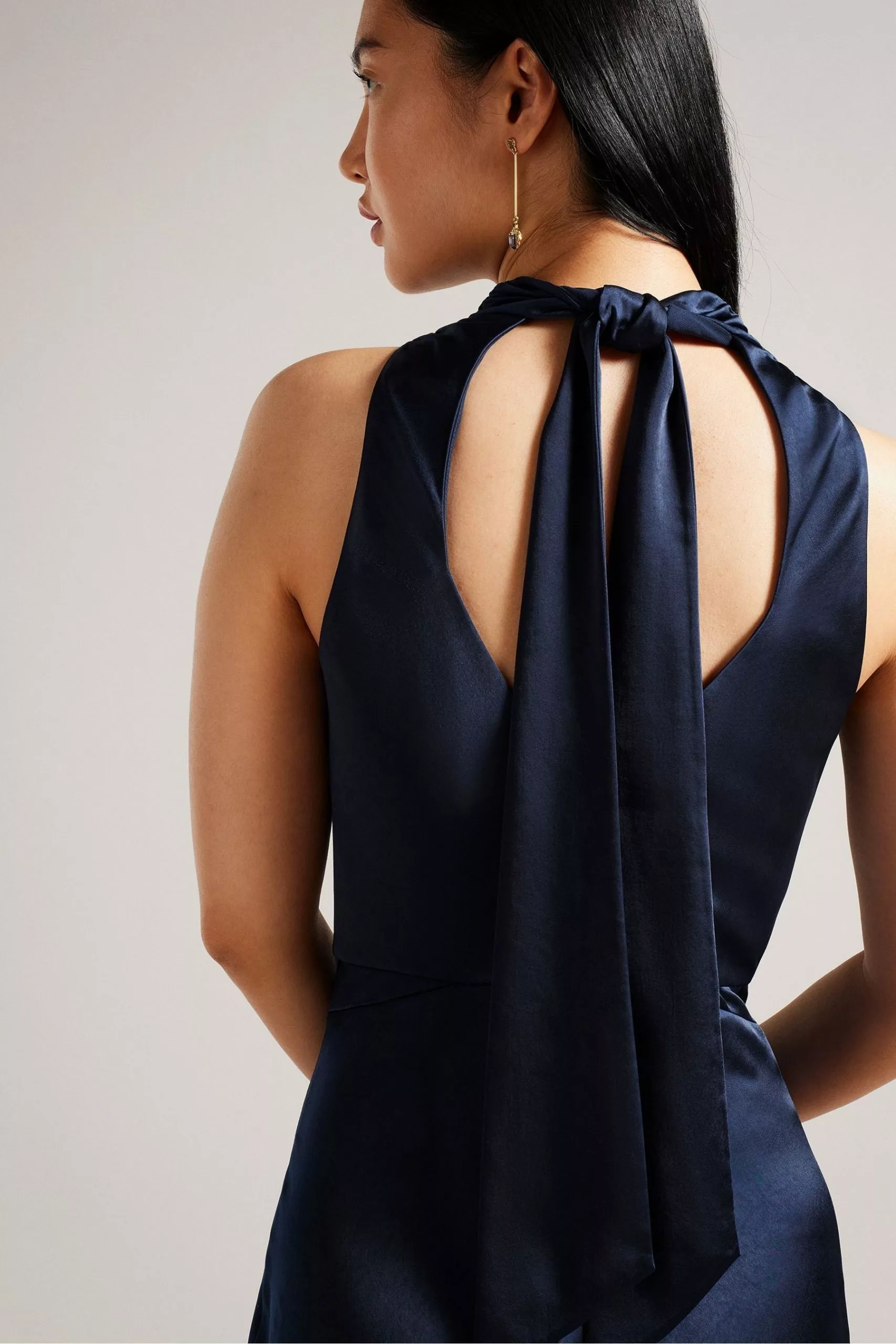 Ted Baker Blue Lilymay Dk Cowl Neck Bias Cut Midi Dress - Image 2