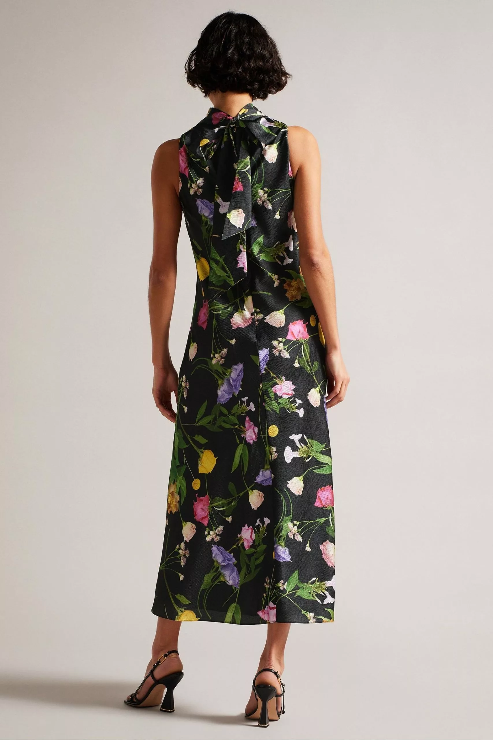 Ted Baker Addilin Cowl Neck Black Midi Slip Dress - Image 2