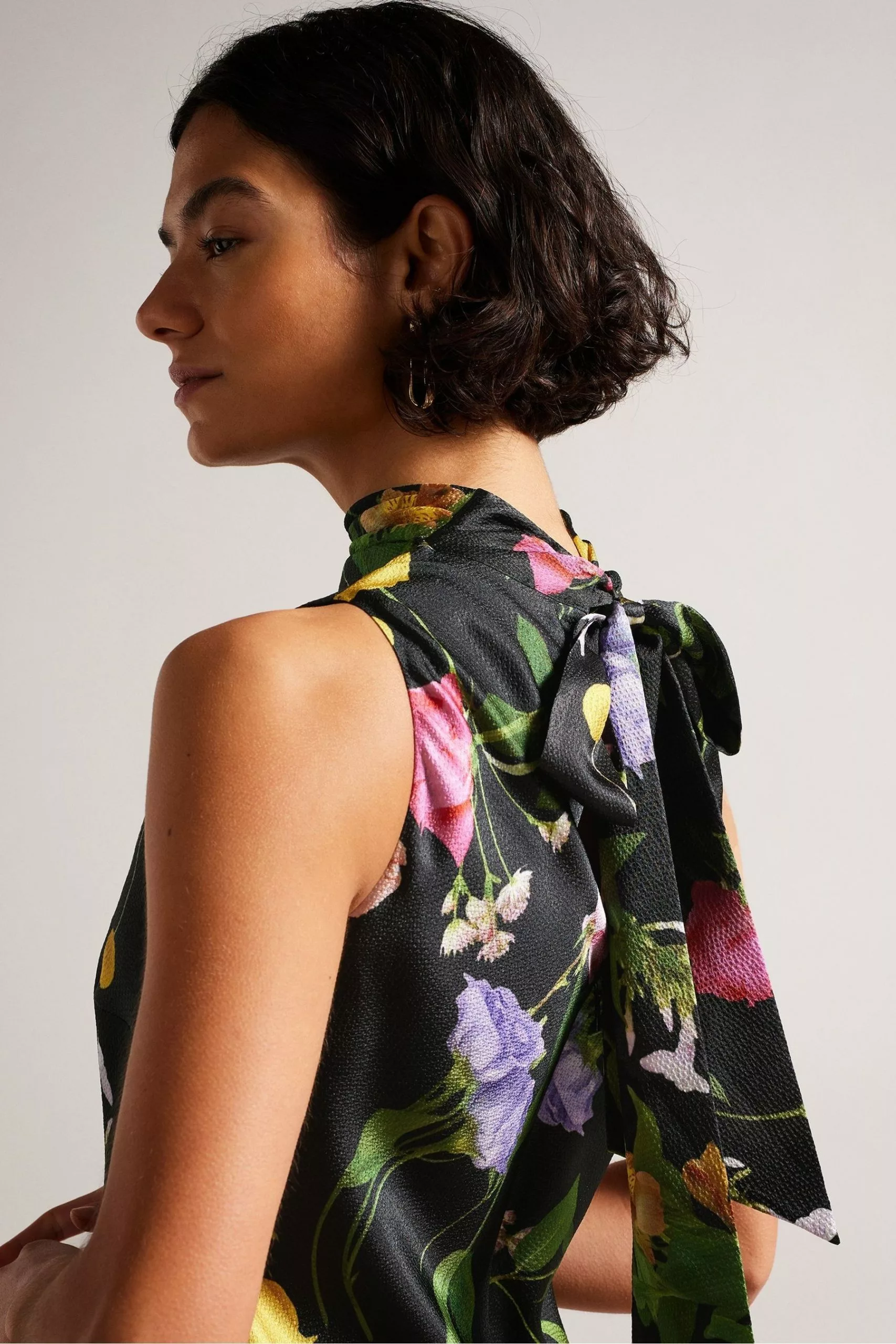 Ted Baker Addilin Cowl Neck Black Midi Slip Dress - Image 4