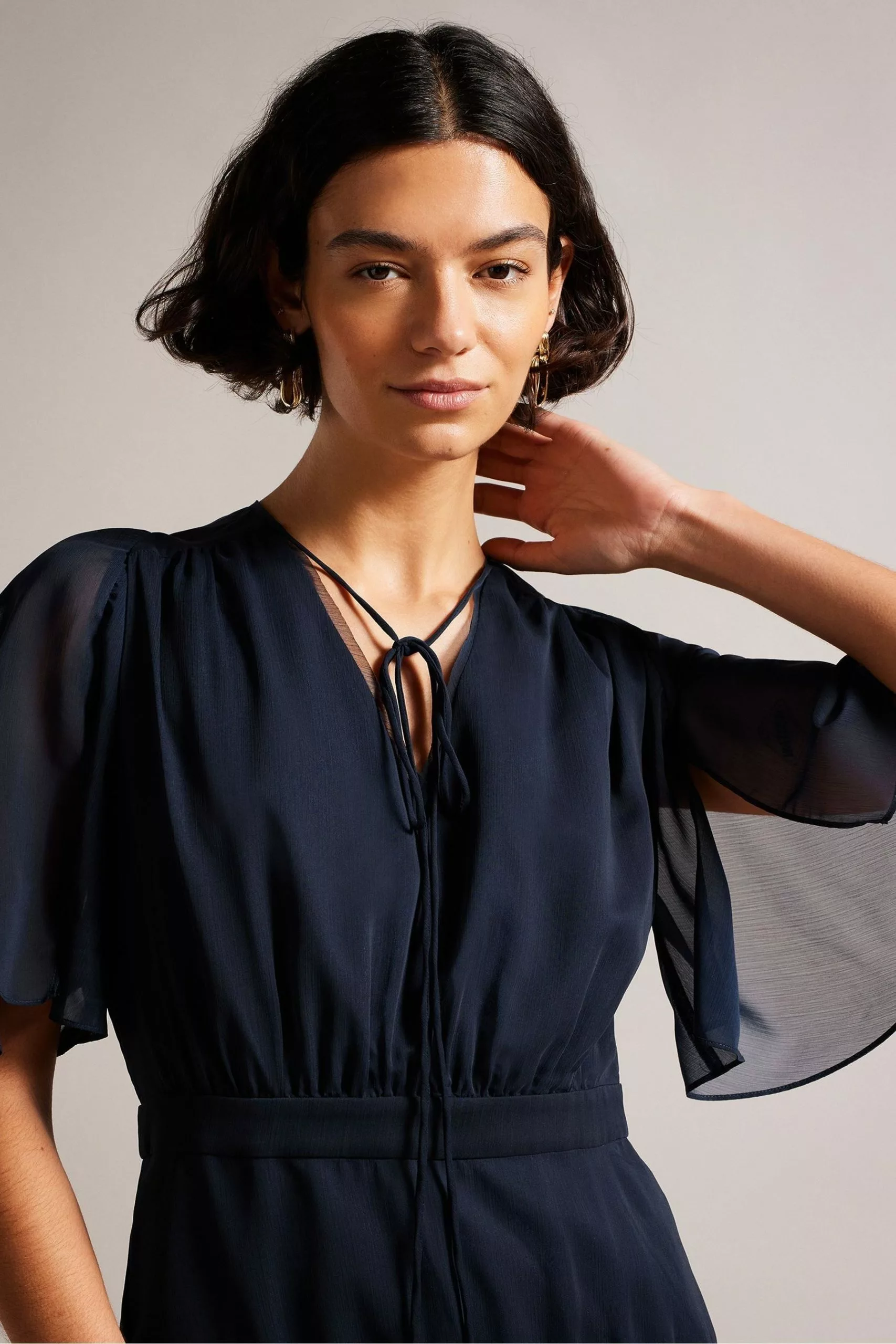 Ted Baker Blue Giggie Fit And Flare Tiered Mini Dress - Image 4