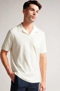 Ted Baker Arkes Short Sleeved Regular Fit White Polo Shirt