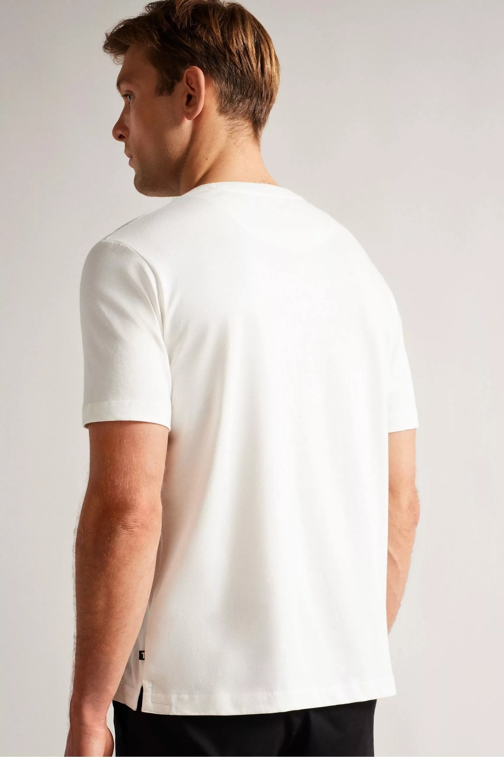 Ted Baker Kenedy White Short Sleeved Regular Fit Branded T-Shirt - Image 2