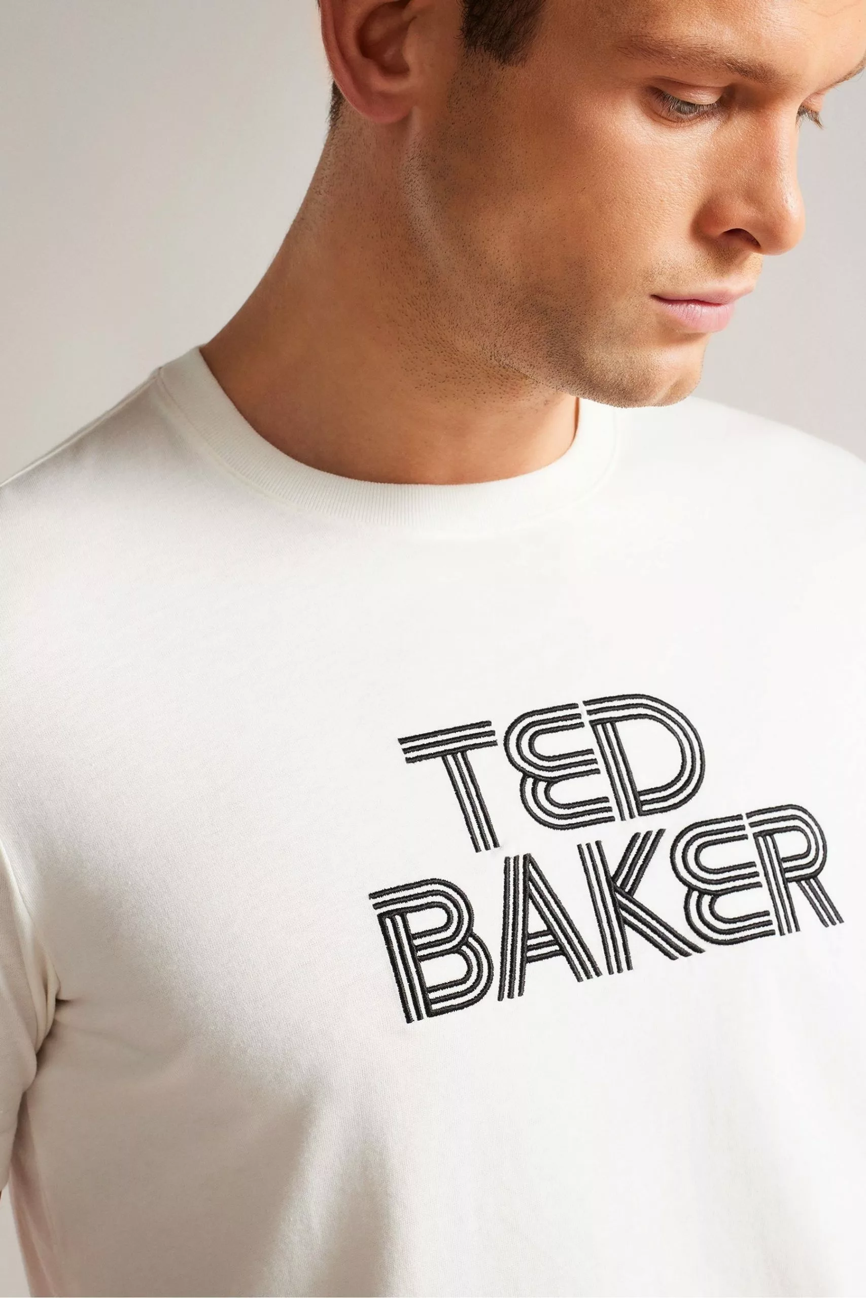 Ted Baker Kenedy White Short Sleeved Regular Fit Branded T-Shirt - Image 4