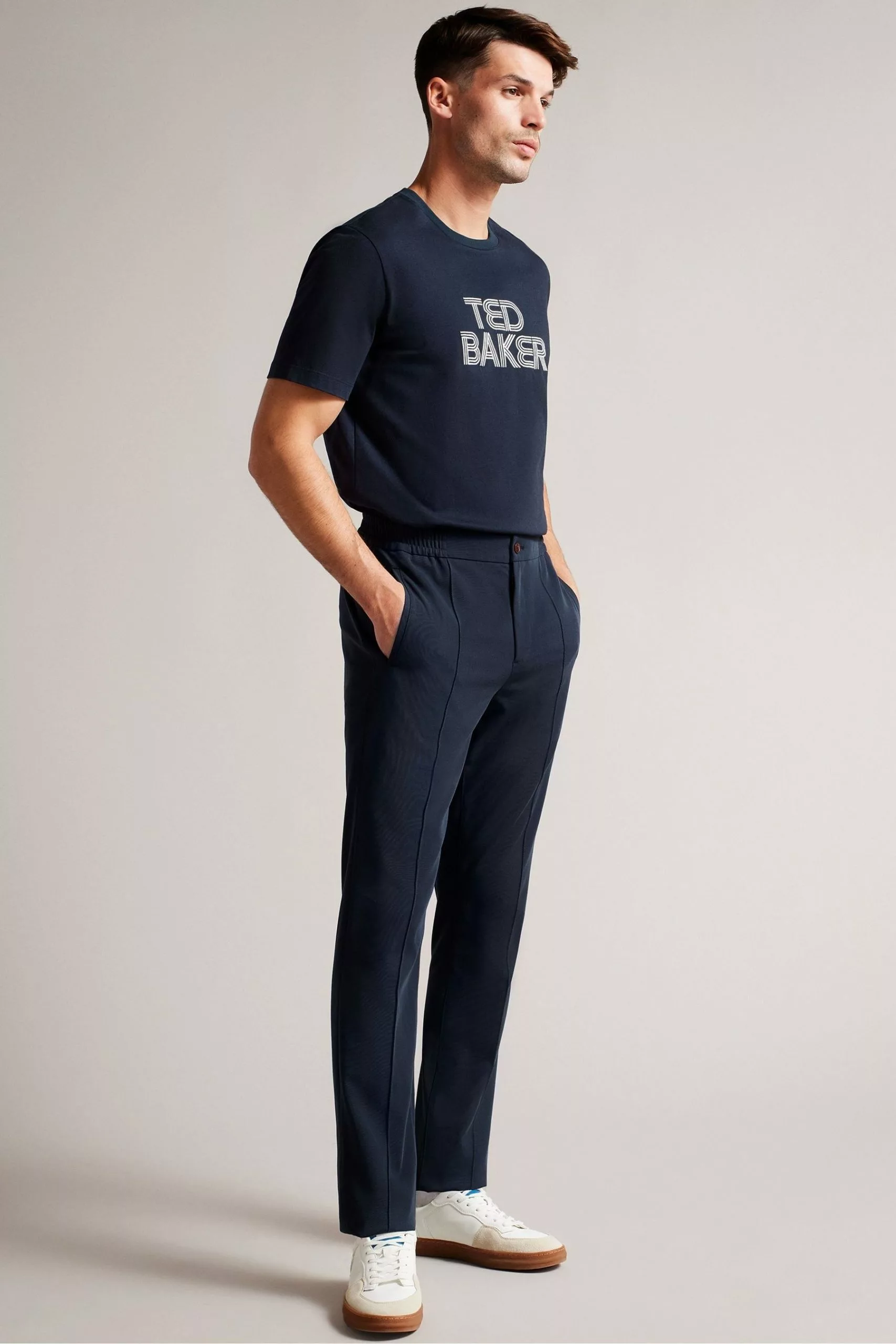 Ted Baker Kenedy Blue Short Sleeved Regular Fit Branded T-Shirt - Image 3