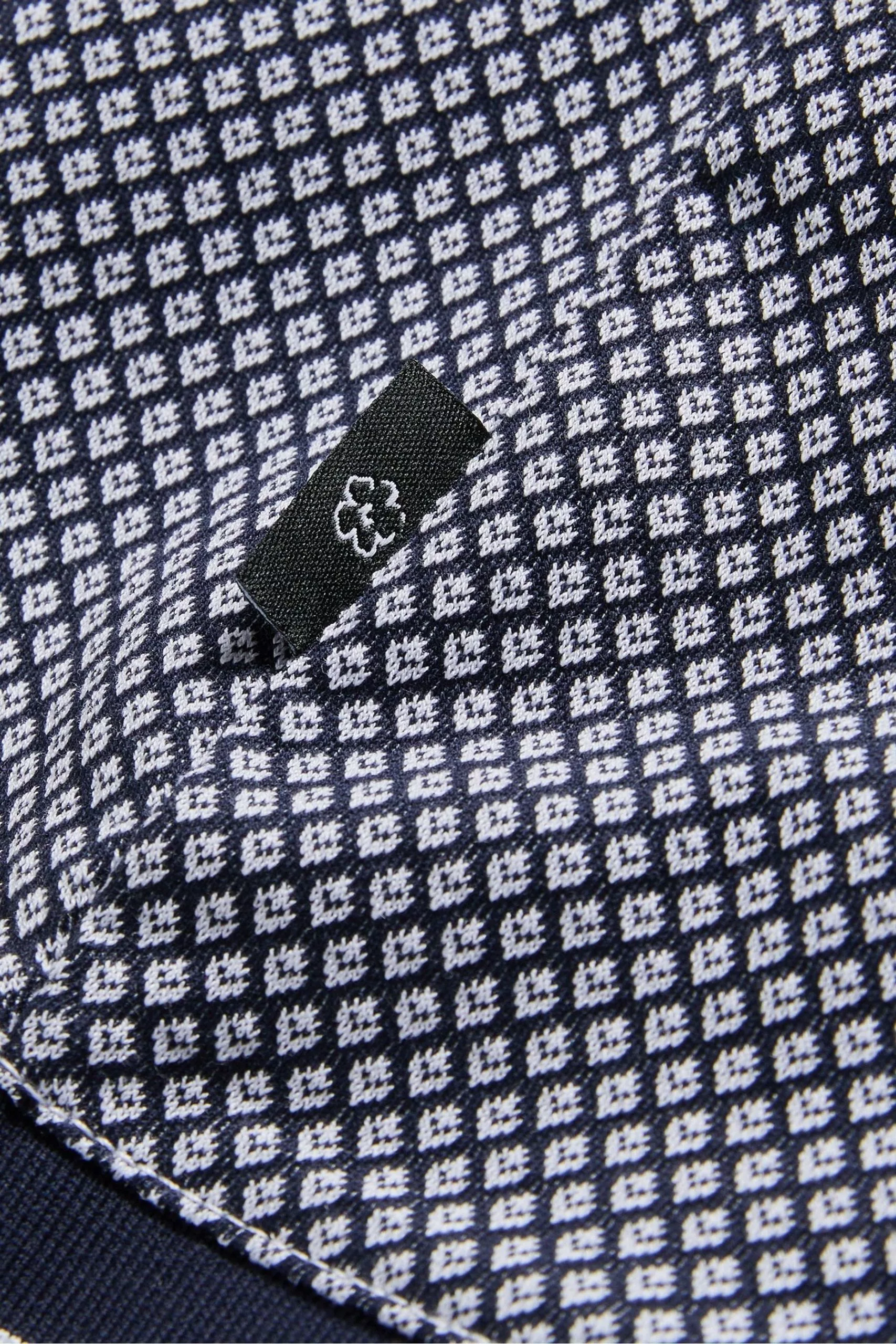 Ted Baker Blue Affric Short Sleeved Regular Geo Textured Polo Shirt - Image 4