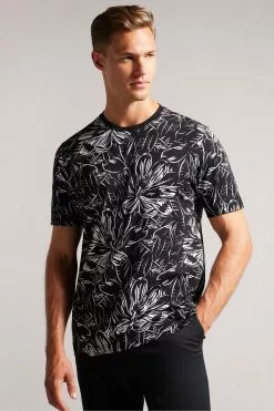 Ted Baker Vennel Black Short Sleeved Printed T-Shirt