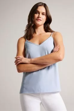 Ted Baker Blue Andreno Strappy Cami With Rouleaux Trims