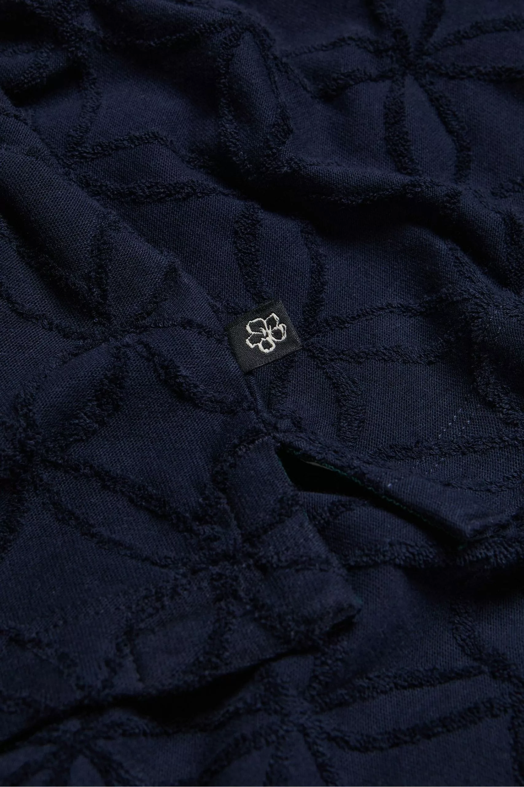 Ted Baker Blue Maroc Short Sleeved Regular Zip Jacquard Polo - Image 5