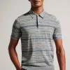 Ted Baker Natural Mauda Short Sleeved Ombre Knitted Polo