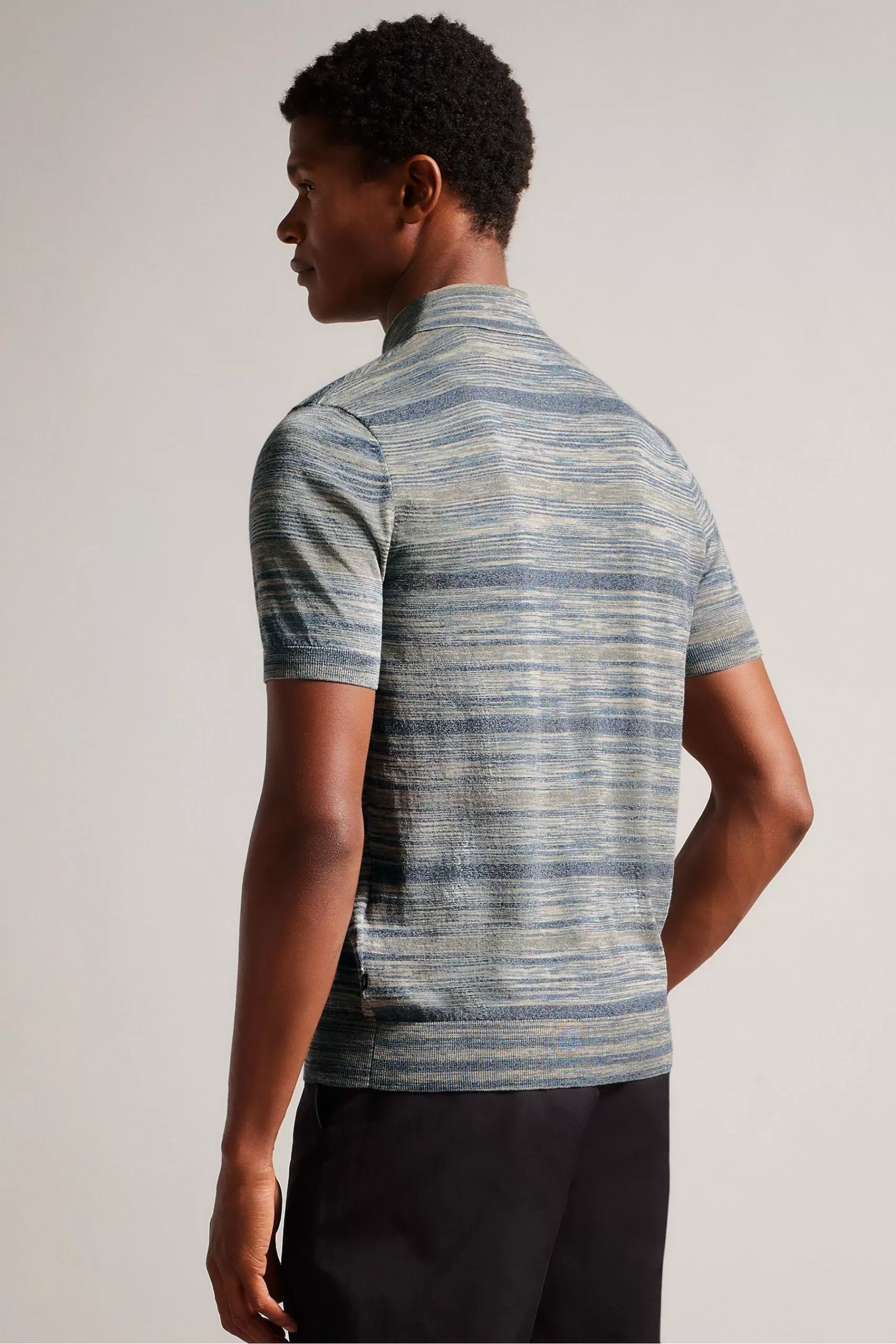 Ted Baker Natural Mauda Short Sleeved Ombre Knitted Polo - Image 2