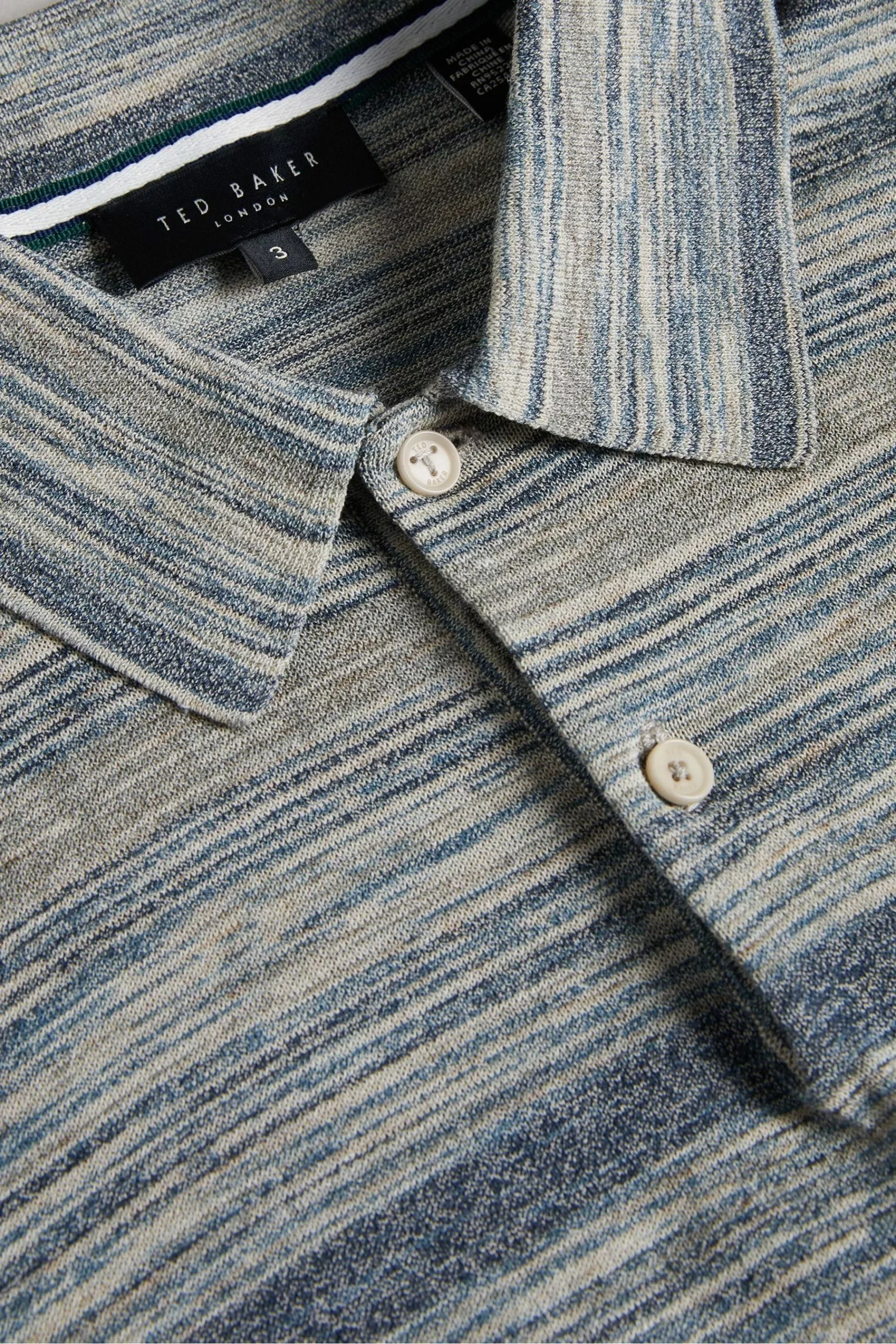 Ted Baker Natural Mauda Short Sleeved Ombre Knitted Polo - Image 4