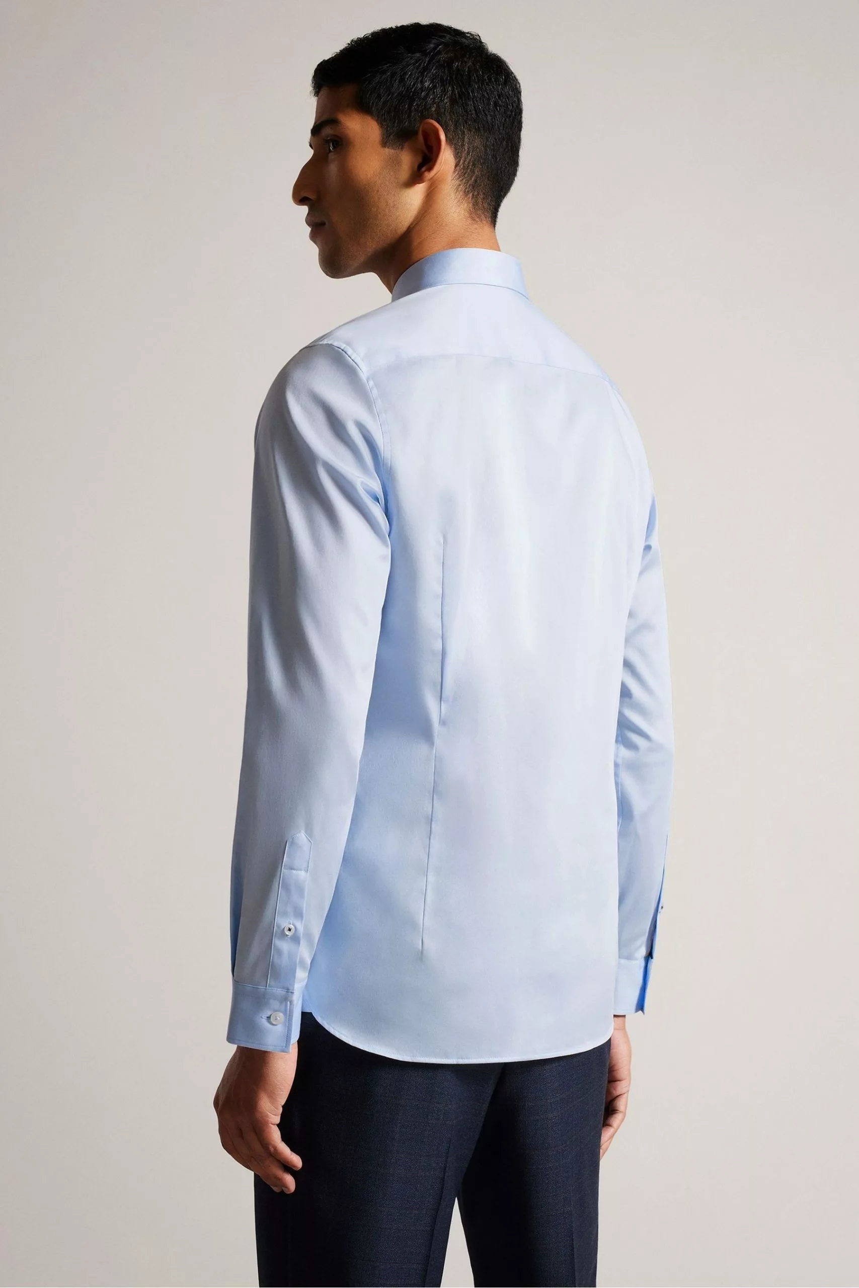 Ted Baker Blue Bellow Long Sleeve Stretch Smart Shirt - Image 2
