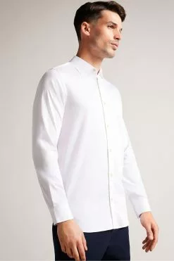 Ted Baker Bellow White Long Sleeve Stretch Smart Shirt