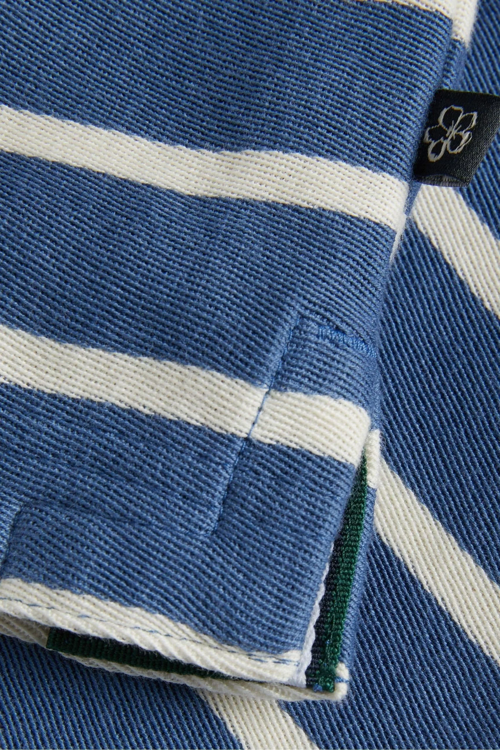 Ted Baker Blue Nivenn Short Sleeved Regular Fit Striped Polo Shirt - Image 5