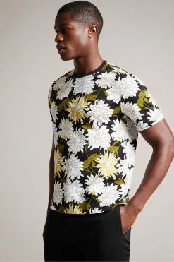 Ted Baker Cream Florid Regular Floral Printed T-Shirt