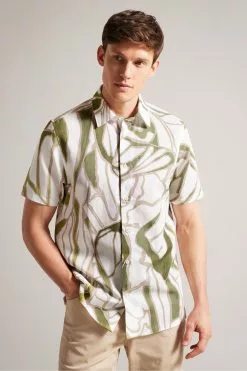 Ted Baker Cream Errew Regular Stems Shirt