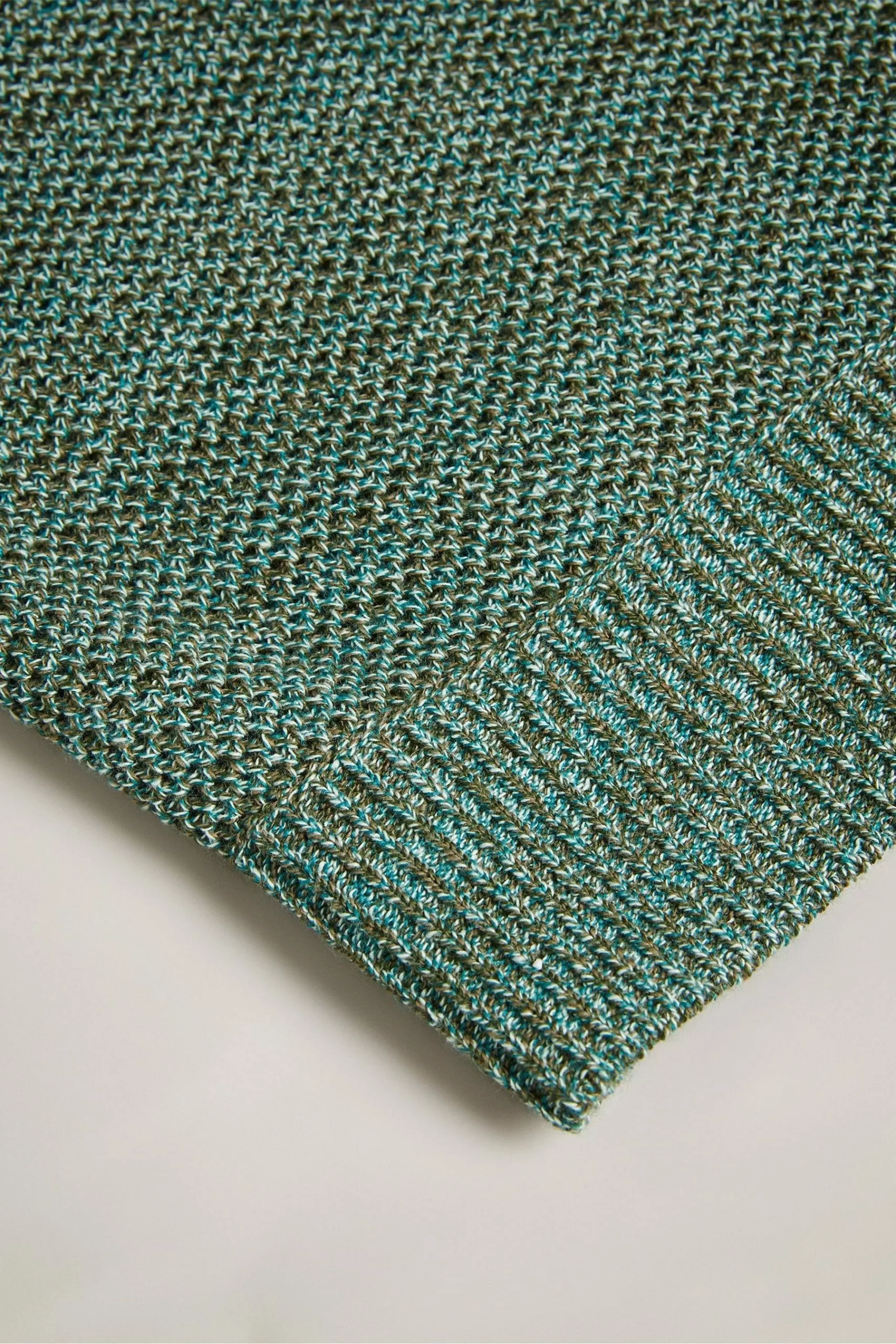 Ted Baker Green Blossam Regular Textured Zip Polo Shirt - Image 6