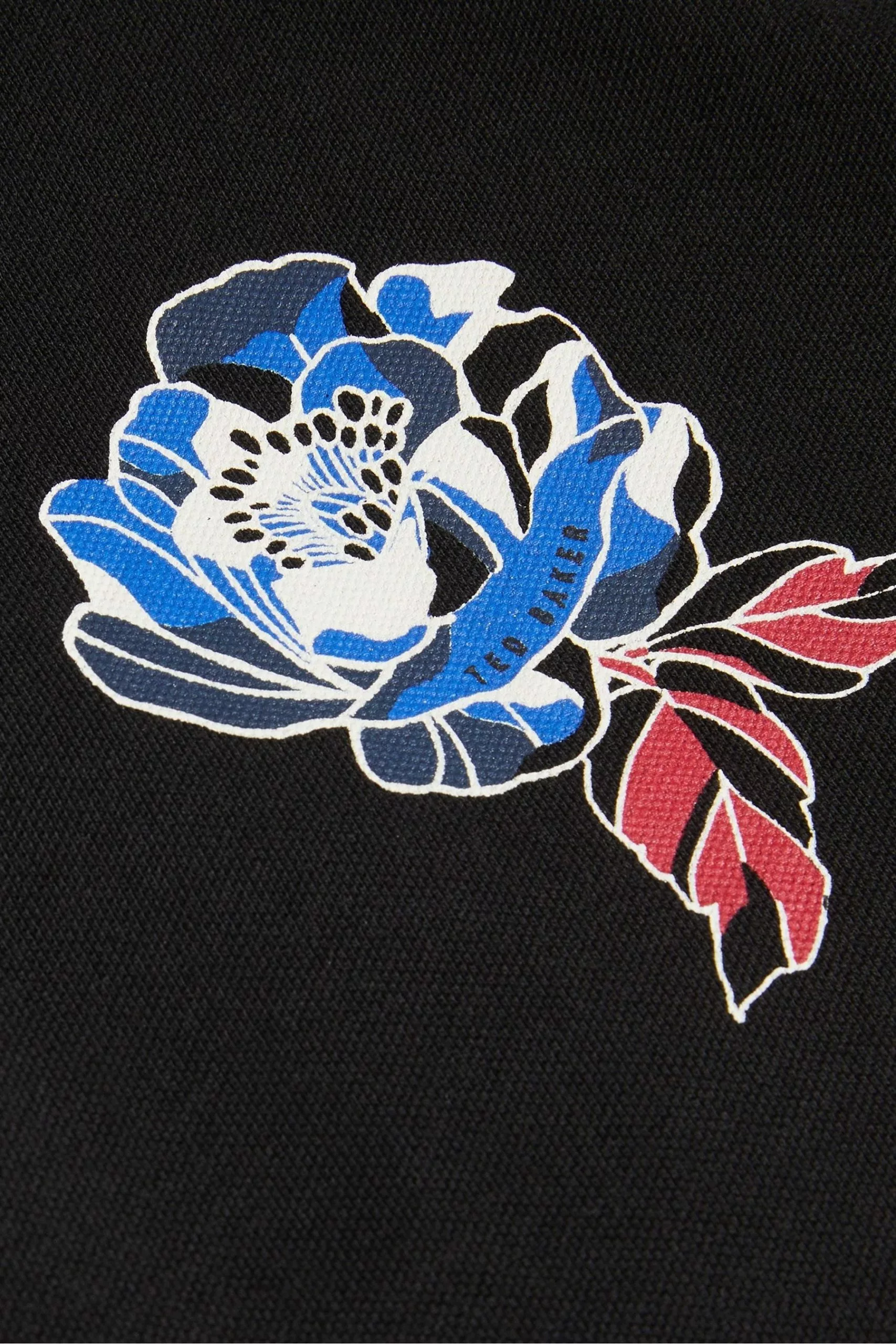 Ted Baker Crownn Short Sleeve Coronation Themed Black Polo Shirt - Image 6