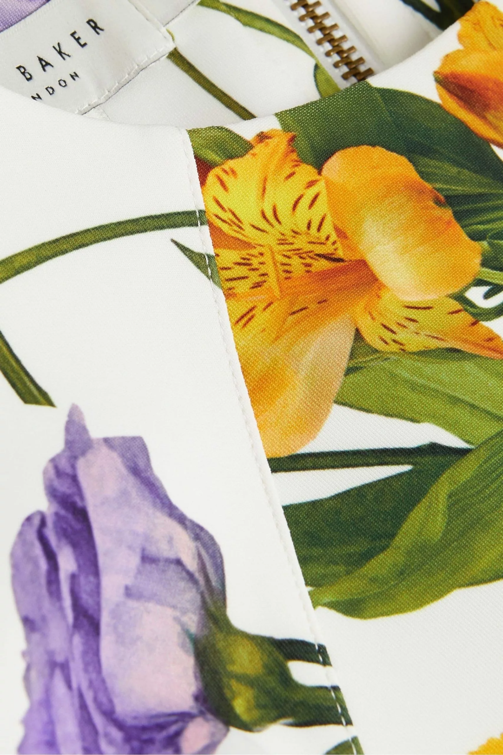 Ted Baker Ruxane Printed Neoprene Skater White Dress - Image 5