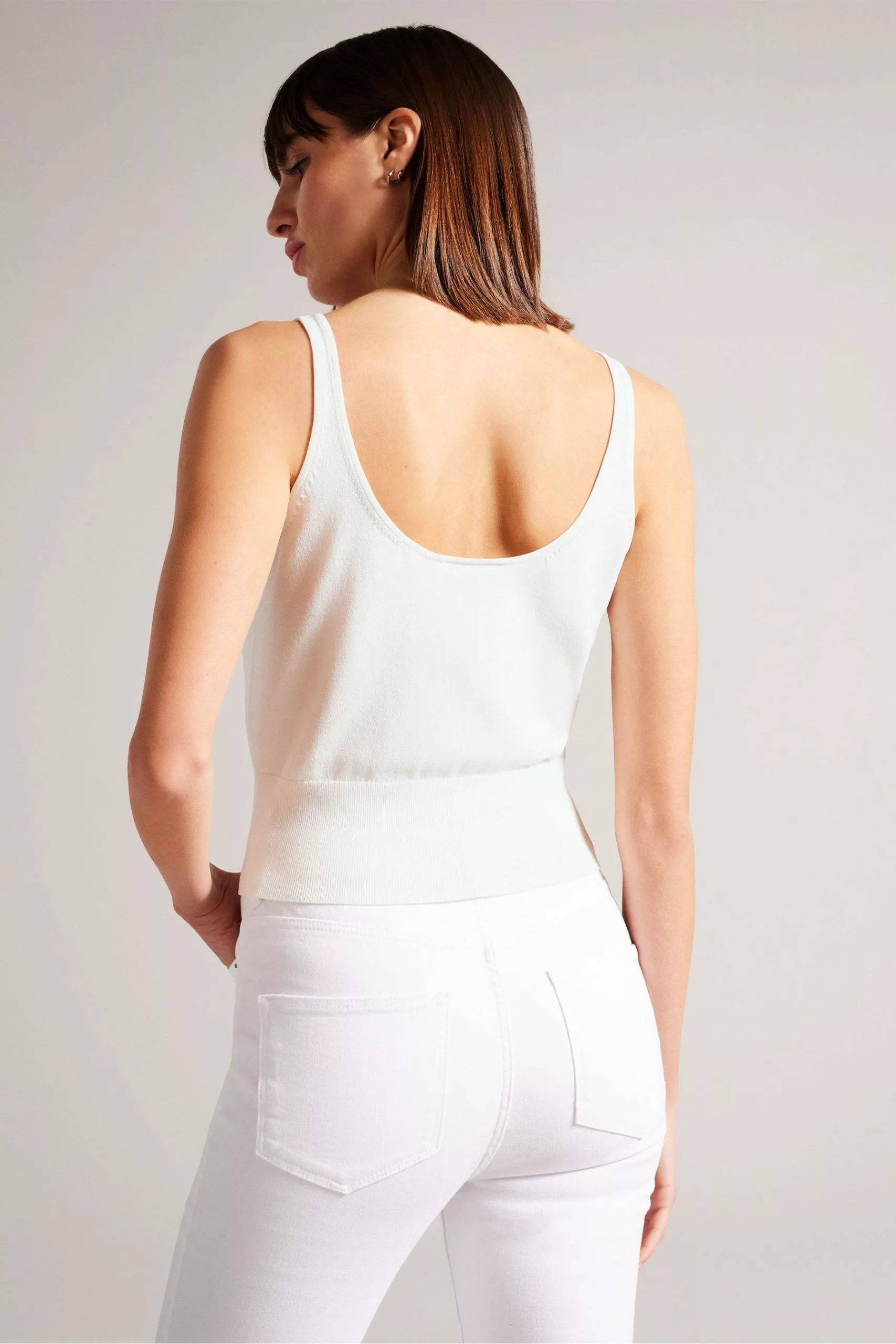 Ted Baker White Bobbiiy Sequin Detail Knit Top - Image 2