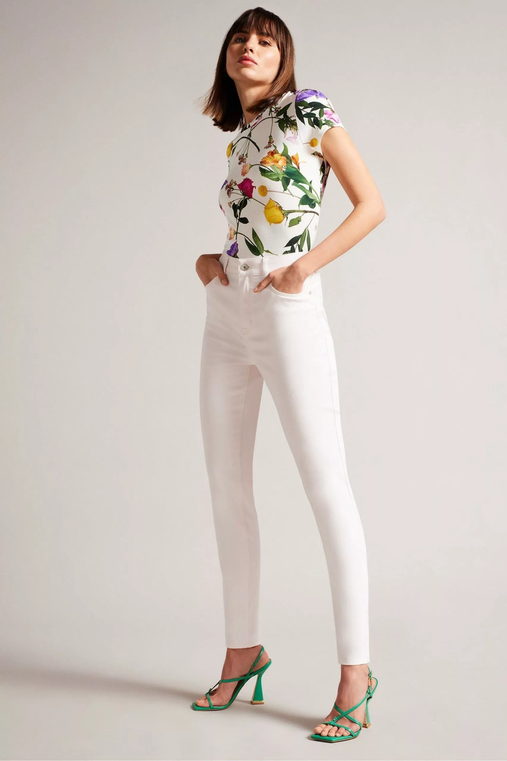 Ted Baker Vikina White Printed Fitted T-Shirt - Image 2