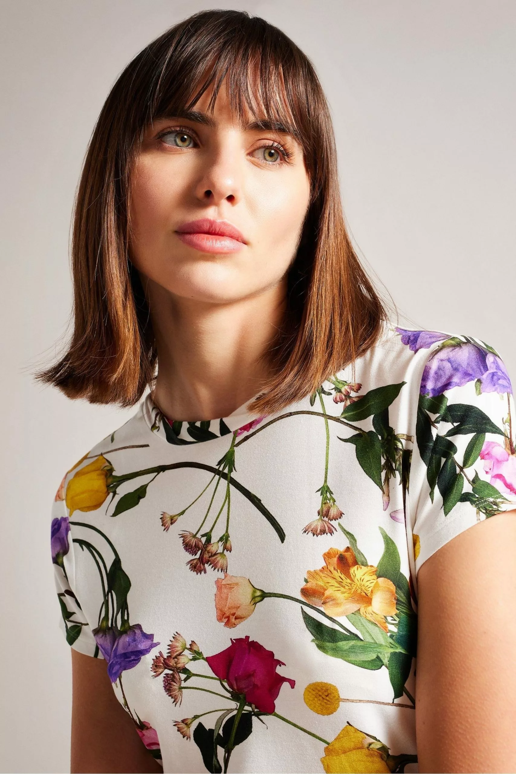 Ted Baker Vikina White Printed Fitted T-Shirt - Image 3