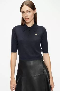 Ted Baker Blue Ameliya Merino Edit Polo Shirt