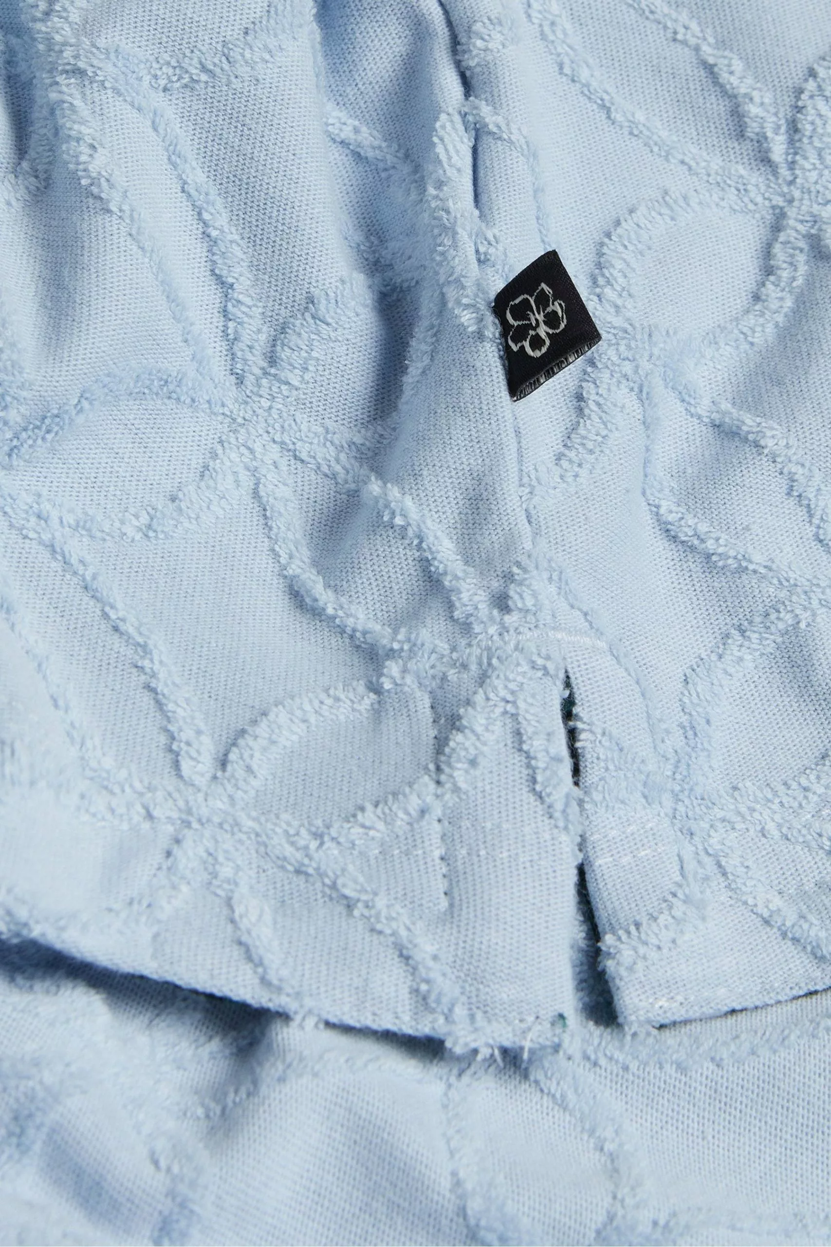 Ted Baker Blue Maroc Short Sleeved Regular Zip Jacquard Polo Shirt - Image 5