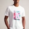 Ted Baker White Josep Short Sleeved Regular Fit Graphic T-Shirt