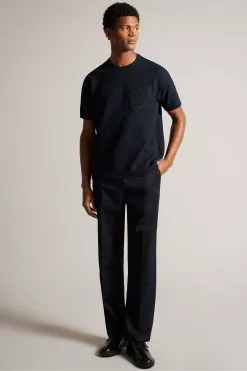 Ted Baker Blue Bossa Short Sleeved Relaxed T-Shirt With Pocket