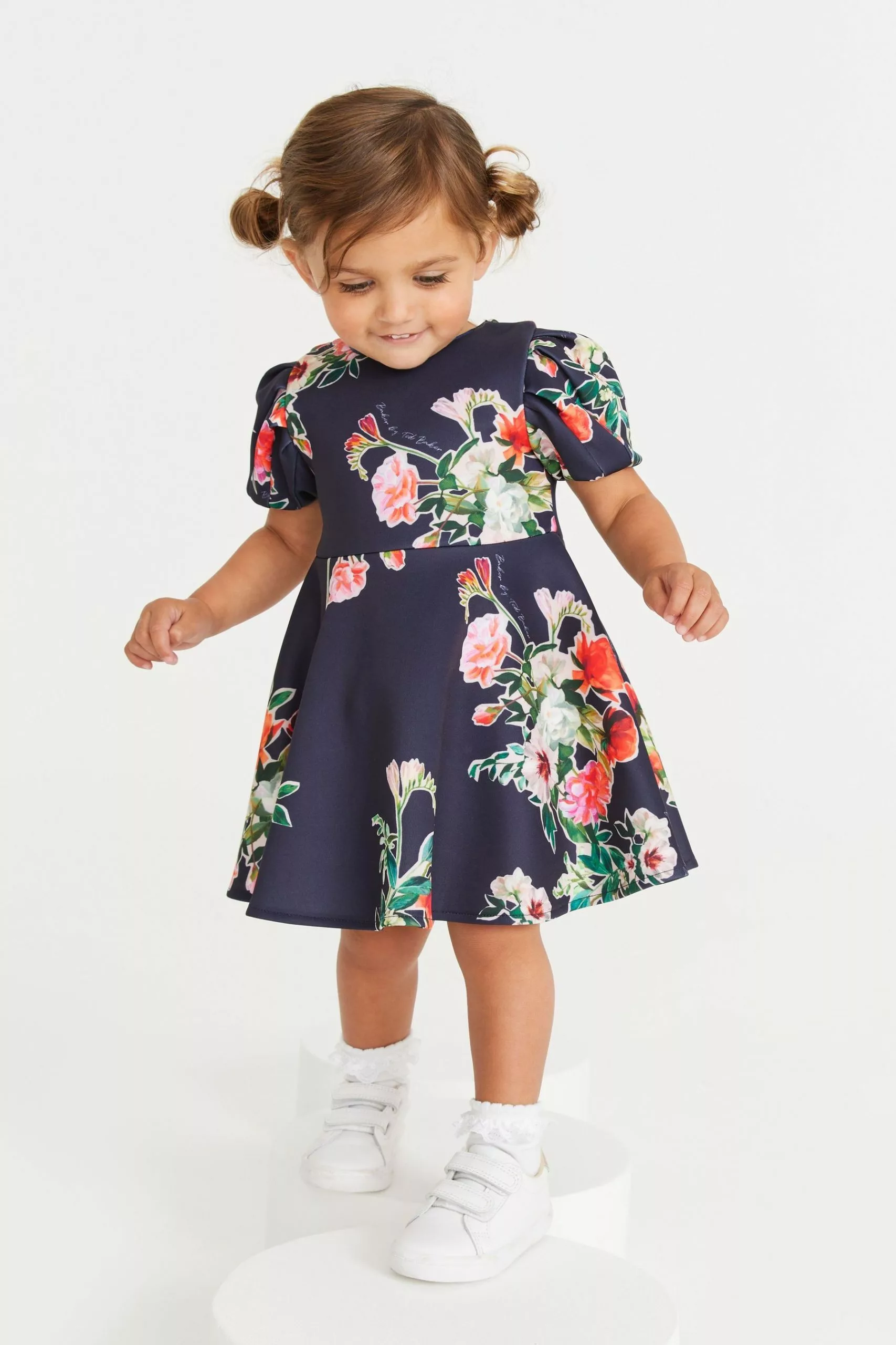 Baker By Ted Baker Navy Blue Floral Scuba Dress