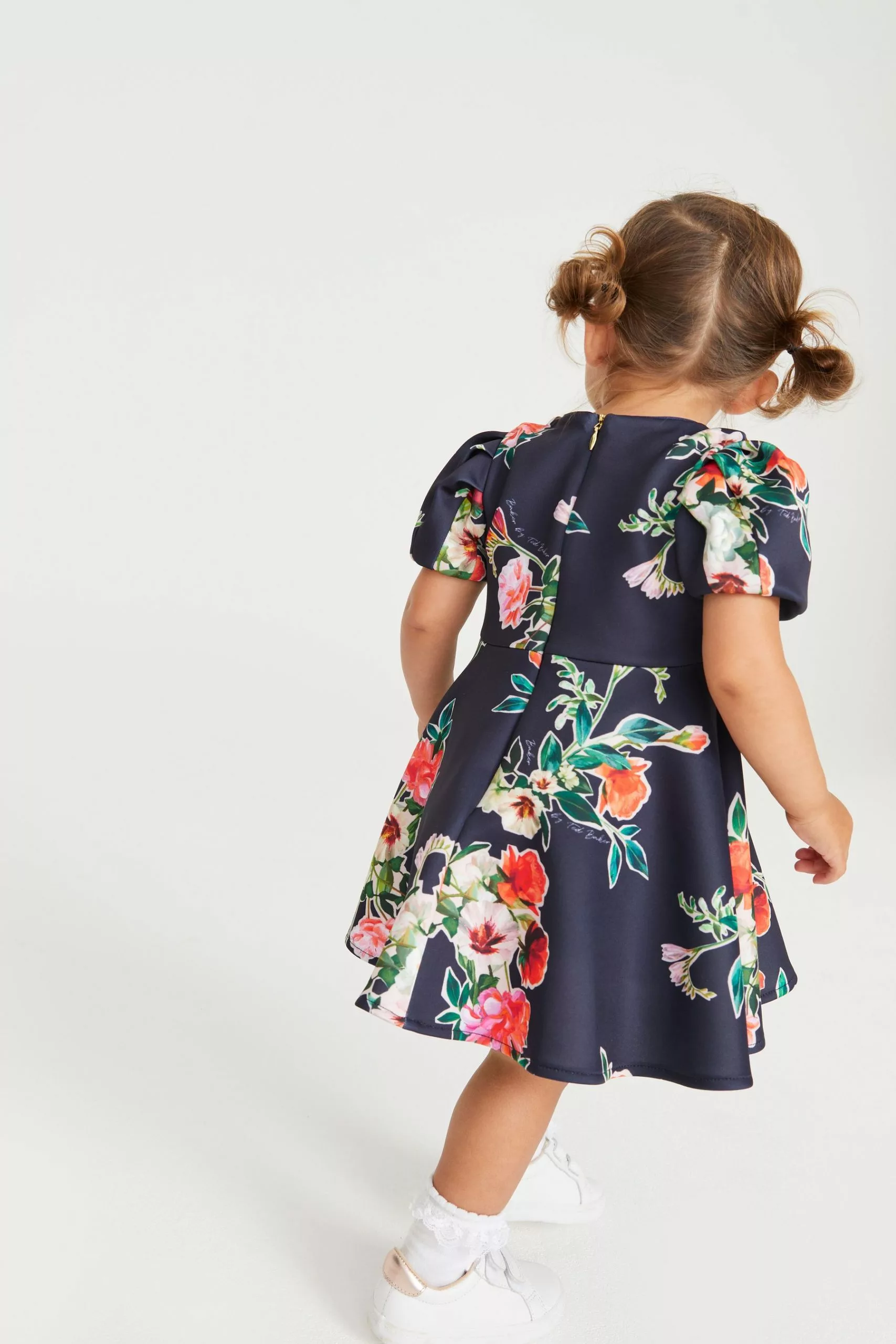 Baker By Ted Baker Navy Blue Floral Scuba Dress - Image 4